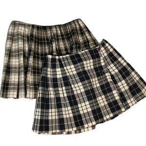 Bundle Pleated Plaid Tennis Skirts x2 Navy White Gree